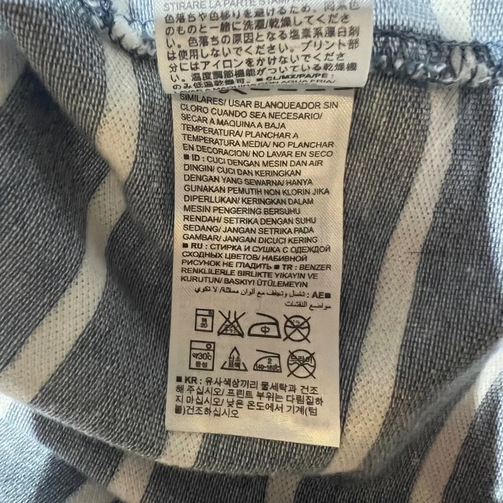 Banana Republic Mens XL Blue White Striped Cotton Pique Polo Elephant Logo Shirt